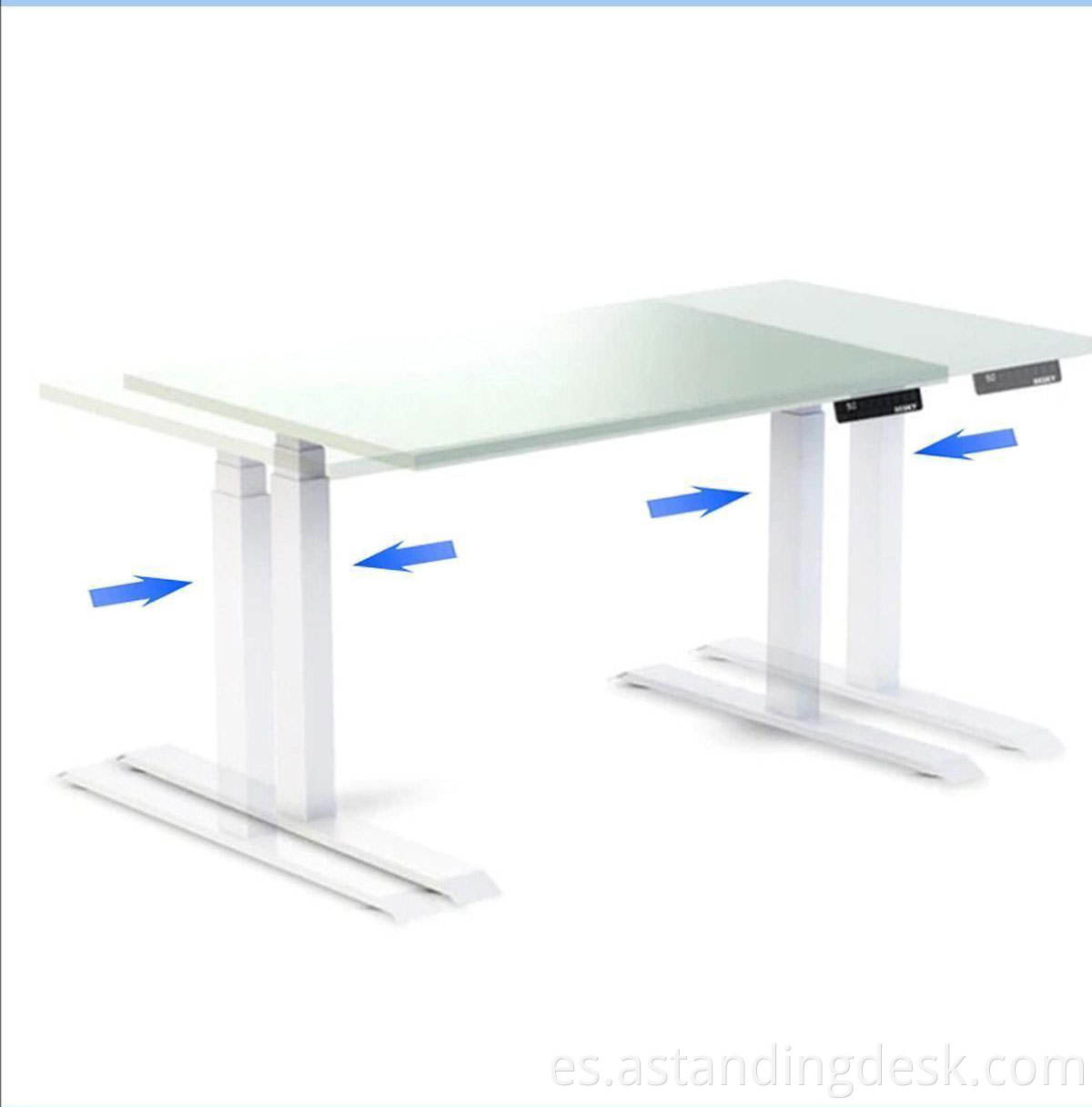 Muebles de oficina de moda 2 personas altura ajustable inteligente escritorio de pie de pie cara a cara escritorio inteligente